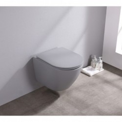 Banio Itsie mat grijze toiletpot randloos met softclose zitting