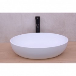 Banio Pearl vasque à surface solide 54x38cm blanc mat