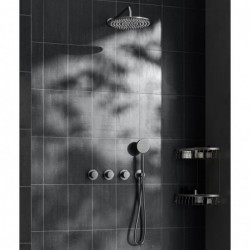 Douche à encastrer Banio Plus avec tête de douche de 20 cm et bras mural en inox