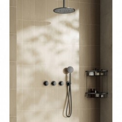 Douche à encastrer Banio Plus avec tête de douche de 20 cm et bras au plafond en fer vieilli