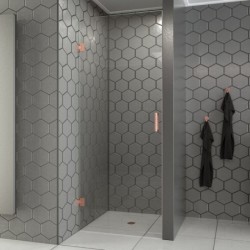 Banio Modern Copper porte de douche sans cadre 90x200 cuivre brossé