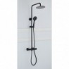 Banio Nero douche pluie en saillie noir mat 20cm avec robinet thermostatique et douchette 3 positions