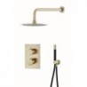 Banio Brass Pro douche de pluie encastrable avec bras mural et douche de tête 20cm laiton brossé / or mat