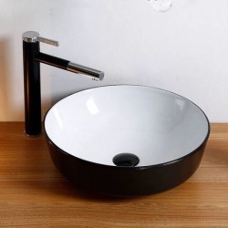 Banio Pura vasque lavabo 42cm blanc avec extérieur noir