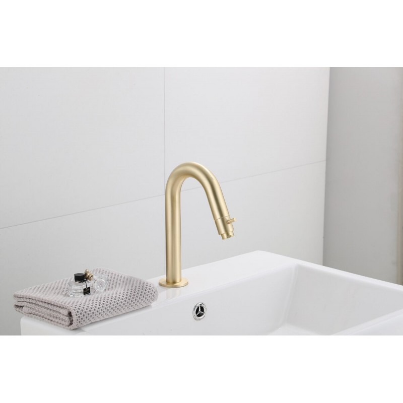 Banio Brass robinet lave-mains courbé laiton brossé / or mat