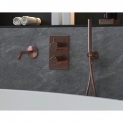 Banio Copper Robinet de bain thermostatique encastré entièrement en cuivre brossé