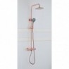 Banio Cuivre douche pluie en saillie 20 cm avec robinet thermostatique et douchette 3 positions cuivré