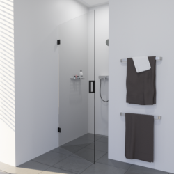 Porte de douche sans cadre Banio Modern 90x200 avec charnières noires