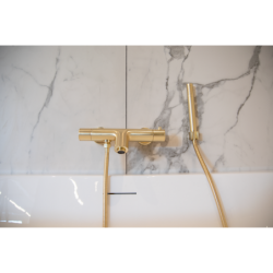 Banio Brass thermostatische opbouw badkraan geborsteld messing / mat goud
