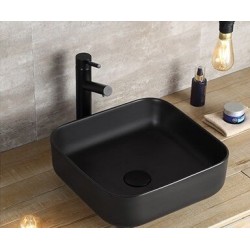 Vasque Banio Premium 40x40cm lavabo noir mat