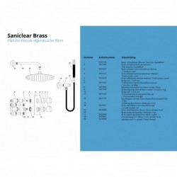 Banio Brass Pro thermostatique encastré avec bras mural et douche de tête 30cm laiton brossé / or mat