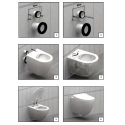 Banio wc suspendu design avec bidet - Blanc mat | Banio salle de bain