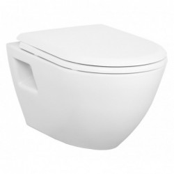 wc suspendu design avec douchette en acier inoxydable (bidet), blanc