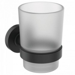 Ideal standard IOM Porte-gobelet + gobelet verre blanc, conception ronde
