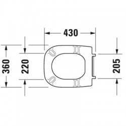 DURAVIT D-Code lunette D-Code Compact, BLANC CHARN.INOX, sans SOFTCLOSE: 0067310099
