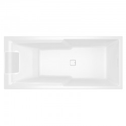 Riho Still Shower Baignoire rectangulaire avec zone de douche et éclairage 180x80 kissen licht L, blanc