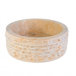 Opzetwastafel in Alur-marmer met rilkleurige binnenkant 40x15 cm