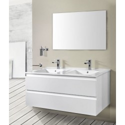 Banio ensemble meuble de salle de bain Sally120 - blanc brillant