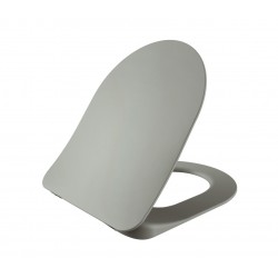 Banio Soft-close en quick release toiletbril met lichtgrijze roestvrijstalen scharnieren