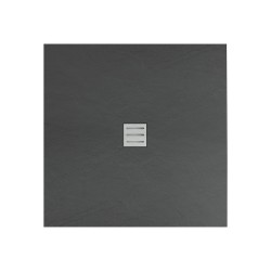 receveur de douche carré Anthracite mat acrylique Banio 80x80x3.2cm