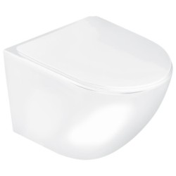 WC suspendu Delos avec abattant (blanc brillant)