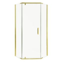 Cabine de douche pentagonale dorée Kora 90