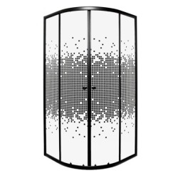Zwarte Pixel 90 douchecabine (zonder douchebak)